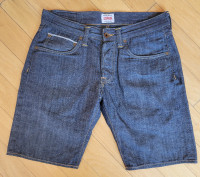 Men's Edwin ED-55 Blue Denim Shorts - 31" Waist