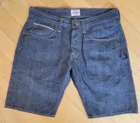 Men's Edwin ED-55 Blue Denim Shorts - 31" Waist