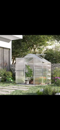 4' x 6.2' x 6.4' Walk-in Garden Greenhouse, Polycarbonate Panels