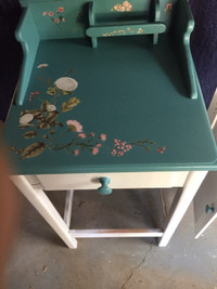 Occasional table w/drawer and floral transfers
