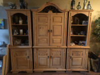 Large pine hand carved wall unit from Mexico