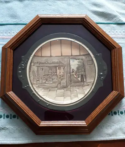 Antique 1914 Royal Doulton Plate - Cat in an Open Door Series - D3754. Plate is 9 1/2 inches in diam...