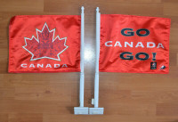 TEAM CANADA + HOCKEY CANADA + CAR WINDOW FLAG + DOUBLE SIDED