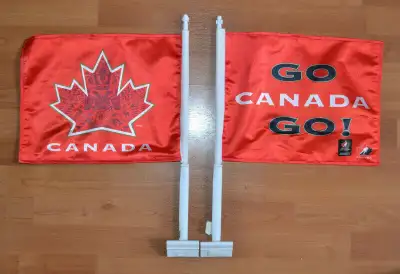 This listing is for brand new car window flags. They are licensed by Hockey Canada and were produced...