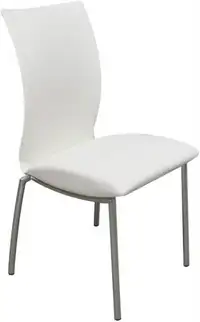 BRAND NEW!  WHITE FAUX LEATHER CHAIRS