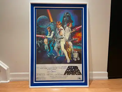 Selling a large home decor/wall art/collectible piece. Vintage Star Wars movie poster, beautifully e...