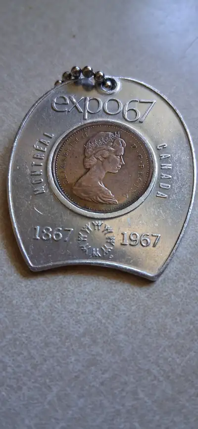 CANADA MONTREAL EXPO 1967 - 1867 ENCASED LUCKY CENT ROCK DOVE SOUVENIR World’s Fairs condition like...