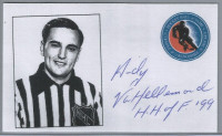 Andy Van Hellemond Hockey NHL Hall of Fame SIGNED 3x5