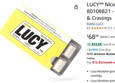 Sells on Amazon for $69. The box contains 10 packs. I took one piece from one pack before noticing i...