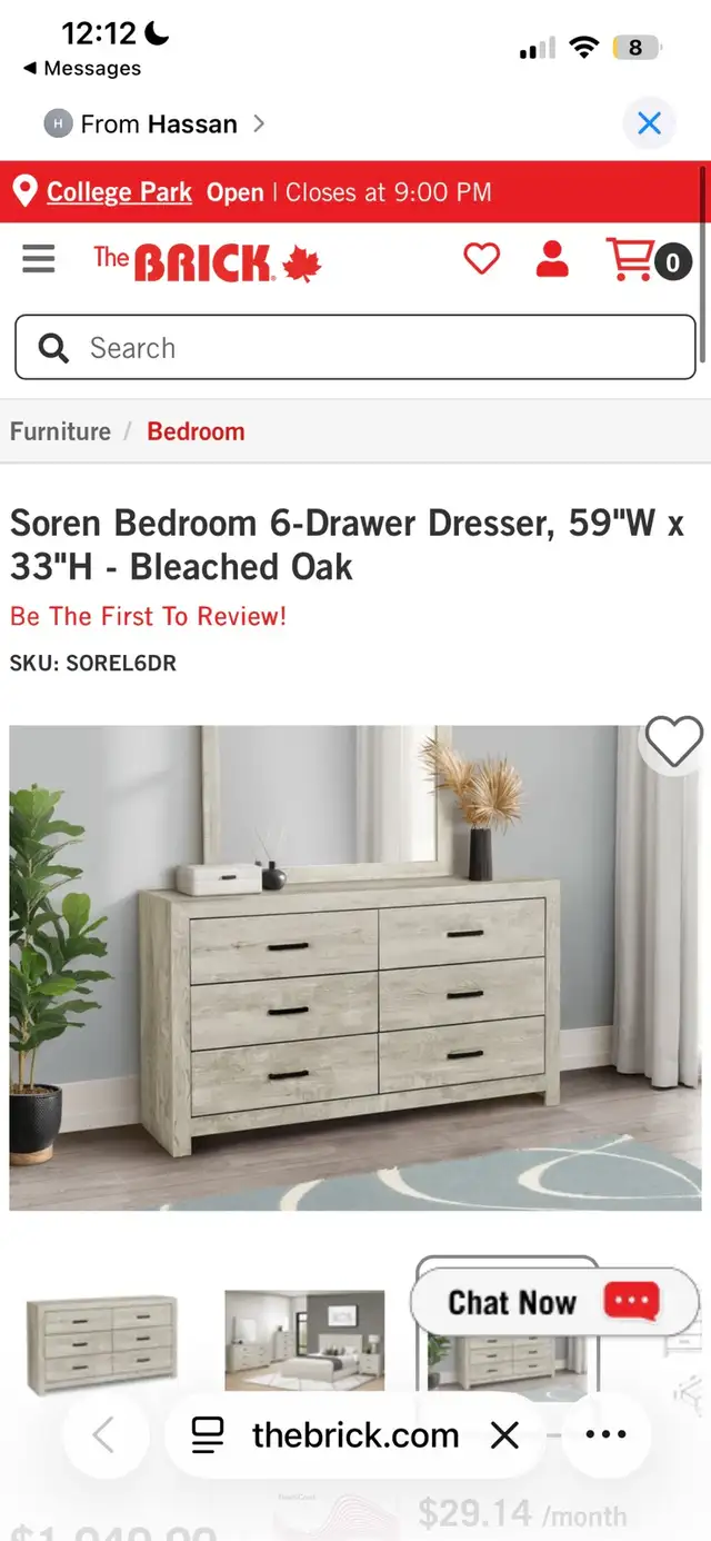 Soren 6-Drawer Dresser – Bleached Oak – Excellent Condition | Other ...