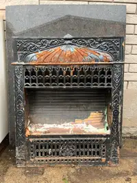 Vintage Cast Iron Decorative Fireplace 