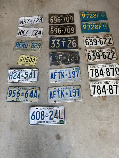 VINTAGE LICENSE PLATES…., View more