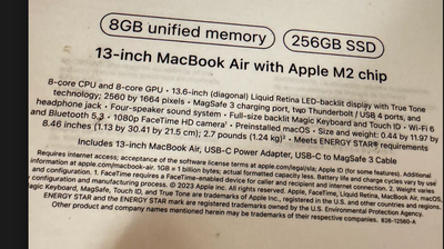 MACBOOK air 13-inch MacBook Air with apple M2 chip, View more