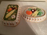 Vintage Hand Painted Ceramic Mold Wall Decor