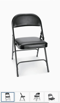 Black folding chairs 