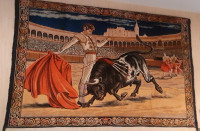 Vintage Spanish Scene Velvet Tapestry