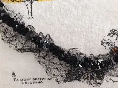 1.8" x ( 0.65 to 1.2 ) yds Elastic Trim Stretch Black Sequins, View more