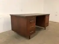 Vintage Mid Century 1960's All Wood Executive Office Desk