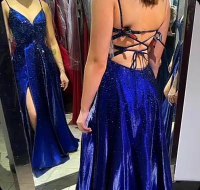Grad Dress (Navy Blue Sequined), View more