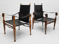 Pair of mid-century safari chairs by Wilhelm Kienzle