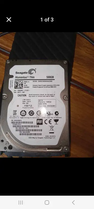 Seagate 500GB Hard Drive, View more