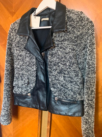 Leather and wool jacket. BY ZOE.  NEW WITH TAGS
