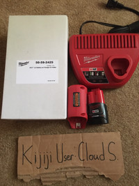 Milwaukee M12 2amp starter kit W/ adapter☘️☘️