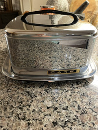 Vintage MCM Chrome Lincoln Beautyware Cake Carrier