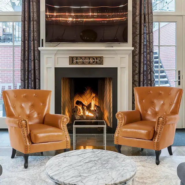 Mid-Century Modern Accent Chair, PU Leather Living Room in Chairs & Recliners in Markham / York Region - Image 10