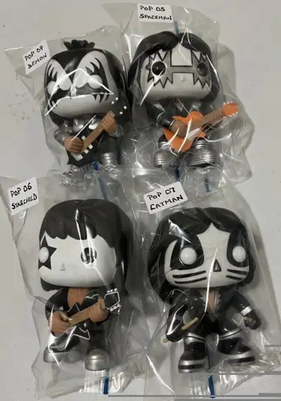 KISS FUNKO POPS SET 04-07 PSA CGC TOYS NO BOXES, View more