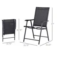  2-Piece Folding Dining Chair Set for Relaxing on Patio, Balcony
