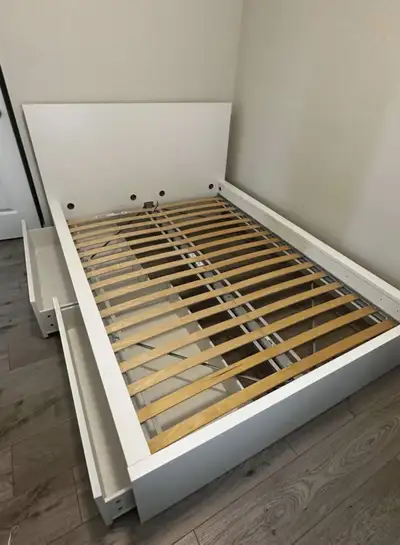 IKEA Full Size Malm Double Bed Frame with 2 Drawers White, View more