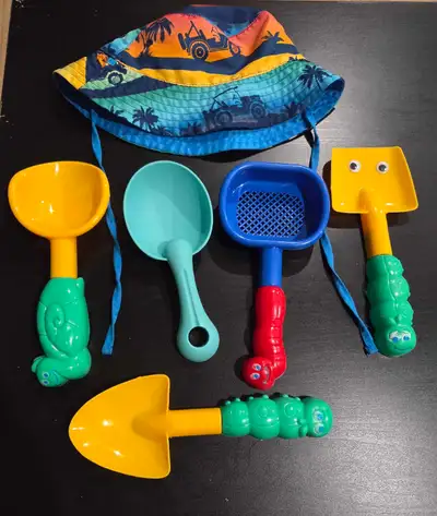 Kids Beach Toy Set Sun Hat Shovels & Scoops, View more