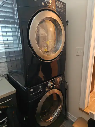 LG Washer, Dryer with stacking kit and pedastals, View more