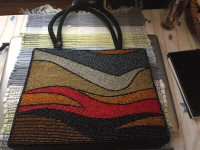 MULTI COLOURED MAGNIFICENT BEADED PURSE HARDLY USED
