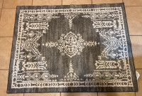 Grey and White Small Paisley Carpet