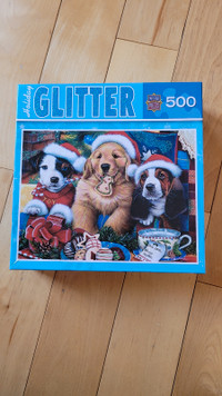 500 piece Christmas dog puzzle 