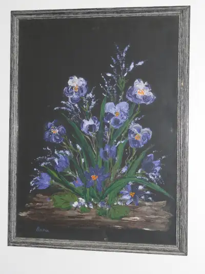 Hand painted and professionally framed. Anna Anderson Calgary artist Approx size 17" X 13" $50.00 fo...