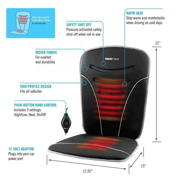ObusForme Back & Seat Heated Car Cushion in Other in Edmonton - Image 6