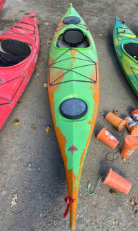 Used Single Kayak (Green/Orange #23F17)