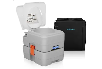 Portable Toilet 5.8 Gallon,RV Toilet with Carry Bag,Camping Toilet With Anti-Leak Handle Water Pump,...