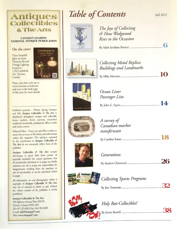 Antiques Collectibles & The Arts Canadian Magazine Fall 2012 in Magazines in City of Toronto - Image 4