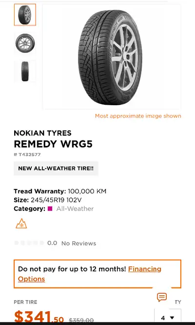 245/45R/19 ALL WEATHER tires