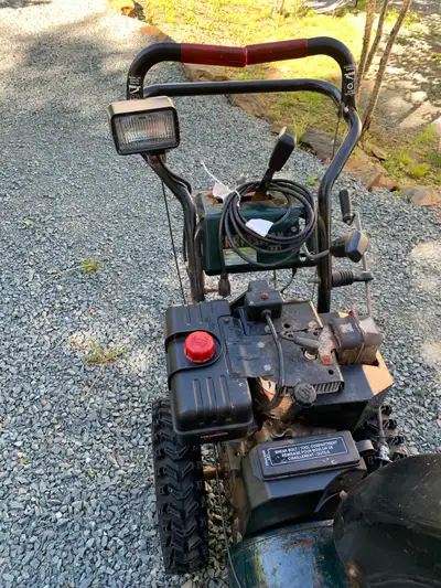 Starts , drives , and blows snow. I used it all winter.