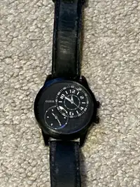 Guess watch with leather strap