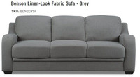 >>>> New Benson Linen-Look Fabric Sofa