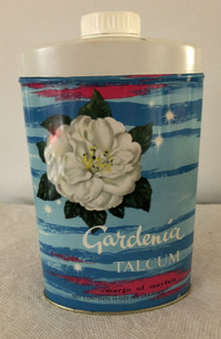 FLACON DE TALC VINTAGEMARGO OF MAYFAIR GARDENIA TALCUM