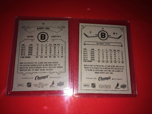 2x bobby orr u.d champs cards in Arts & Collectibles in Oshawa / Durham Region - Image 2