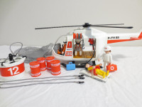 Playmobil ( Vintage ) Toy - 1987 Helicopter - Rescue medical