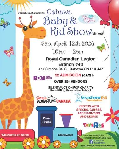 OSHAWA BABY AND KID SHOW-SUN APRIL 12 2026 H.S VOLUNTEER NEEDED, View more